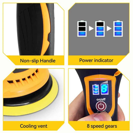 MELLWIN 150mm Cordless Electric Car Polisher 8 Adjustment Car Polishing Waxing Sanding Power Tool For Makita 18V Battery Pin
