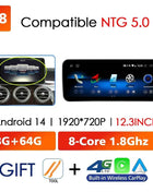 Android 14 Wireless CarPlay For Mercedes Benz C Class W205 Screen Android Auto Multimedia Navigation GPS SWC DSP 4G WiFi