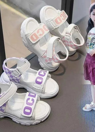 Sandali per bambini Ragazze Estate 2025 nuova moda scarpe da spiaggia per ragazze con suola morbida CuHK sandali sportivi antiscivolo per bambini