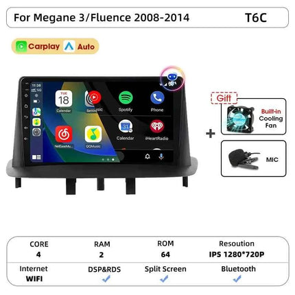 Srnubi Car Radio For Renault Megane 3 Fluence Samsung SM3 2008-2014 Multimedia Player Carplay Android Auto Autoradio Navigatore