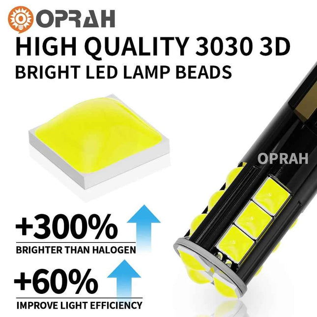 2PCS T10 W5W Canbus LED Bulbs Super Bright 3030 10SMD Car Interior Reading Dome Light Marker Lamp Auto Wedge Parking Bulbs White