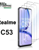 Screen Protector For Realme C53, Tempered Glass HD Crystal  9H Anti Scratch Case Friendly Mica High Aluminum