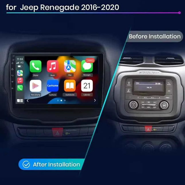 For Jeep Renegade 2014 - 2018 Android Auto Carplay Car Radio Multimedia Video Player GPS Navigation WiFi BT GPS Head Unit 2DIN