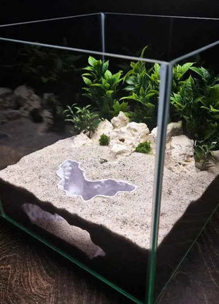 3D Printed Underground Cave Hideout Multi-use for Reptiles Gecko Lizard & Aquatic Pets Fish Shrimp Tank Terrarium Decor