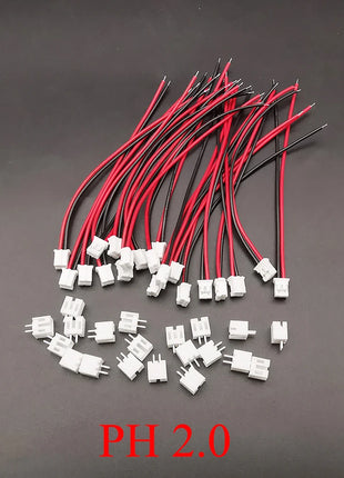 20 Set JST PH 2.0/XH 2.54 2-Pin Male Female Connector with Wires Cables 100mm 26AWG