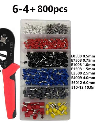 Pinze per Crimpatura Terminali a Ghiera Mini HSC8 6-4/6-6 (0.25-10mm²/0.25-6mm²) per Riparazione Connessioni Elettriche