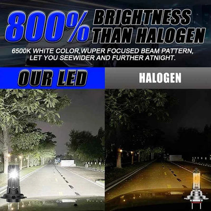 Turbo Fan H7 LED Lights 16PCS 7535 CSP Car Headlight T10 Bulb 6400W 7100000LM 6000K Cool White Auto Light Kits 12V Led Plug&Play