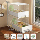Large Hamster Cage with Easy Clean Drawer Luxury Villa Style for Golden Hamster Fancy Mouse And Dwarf Rat Habitat Decor