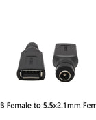 Presa Jack femmina 1/2/5Pcs 5.5*2.1mm A USB 2.0 tipo A spina maschio connettore cc adattatore per spine di alimentazione 5V per Laptop