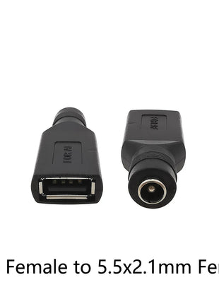 Presa Jack femmina 1/2/5Pcs 5.5*2.1mm A USB 2.0 tipo A spina maschio connettore cc adattatore per spine di alimentazione 5V per Laptop