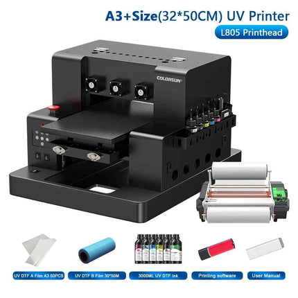 Colorsun UV Printer For Epson L805 Impresora A4 A3 UV Printer Flatbed UV DTF Sticker Printer Machine For Acrylic Bottle Metal