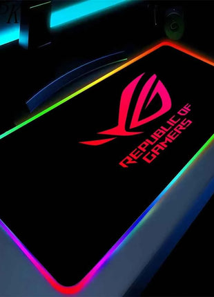Black Mouse Pad Asus Rgb Gaming Mause Mat Anime Mats Gamer Rug Pc Xxl Cute Pads Large Game Keyboard Carpet Backlight Mousepad