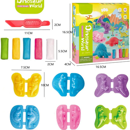 Yeahbo Argilla Polimerica Senza Cottura – Plastilina Dinosauri per Bambini 3-6 Anni, Pasta Modellabile con Attrezzi
