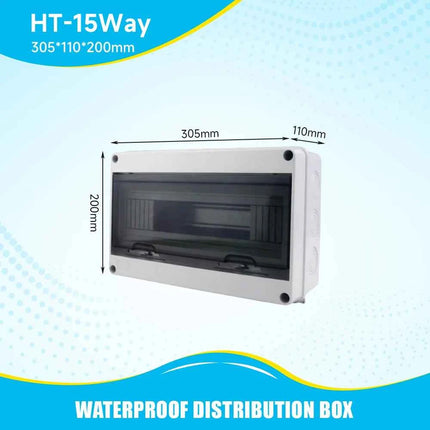IP65 Waterproof Distribution Box  2/3/5/8/12/15/18/24WAY ABS Plastic Electrical Enclosure HT Series Junction Box