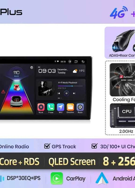 Junsun AI Wireless CarPlay for Apple Android Auto Car Radio For Peugeot 407 cc SW 407CC 2004 2005-2011 Navi BT DSP RDS GPS FM