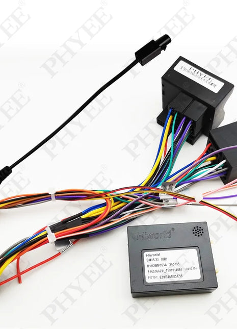 Adattatore per cablaggio con decodificatore CAN Bus, spina a 16 pin a Quadlock   Connettore femmina H-MTD, cavo Android per auto per BMW E39 E46
