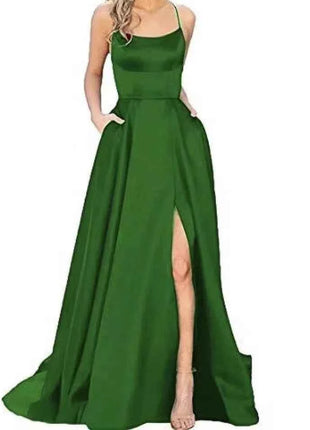 Nuovo per le donne Abito elegante Moda estiva Festa notturna Formale Abito da sera lungo con spalline Abiti da sposa eleganti