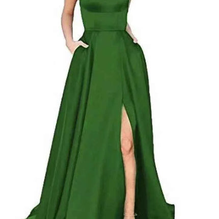 Nuovo per le donne Abito elegante Moda estiva Festa notturna Formale Abito da sera lungo con spalline Abiti da sposa eleganti