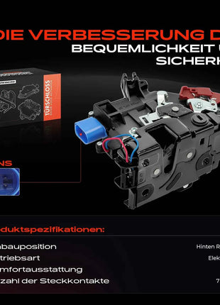 Serratura Porta Posteriore Destra Frankberg 1x per VW Golf Plus V VI Variant Jetta IV Touareg Touran Seat Toledo III Skoda 7L0839016A