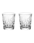Set Bicchieri in Vetro Inciso 50ml con Rilievi per Spirits Tè e Acqua - 2/4/6/8/12 Pezzi