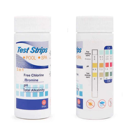 50 pz/set Strisce reattive PH cloro, carta reattiva acqua 3 in 1, strumento multiuso per durezza per piscina, SPA, acquario