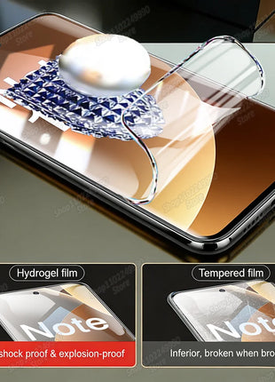 Pellicola idrogel 4 pezzi per Xiaomi Redmi Note 15 14 13 12 11 10 9 Pro Plus, protezione schermo per Redmi Note 14S 12S 11S 10S, pellicola morbida