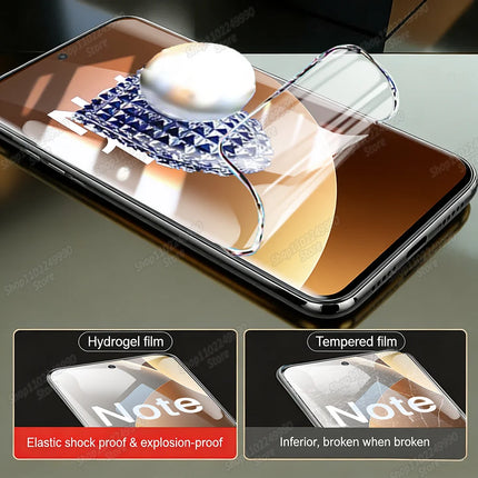 Pellicola idrogel 4 pezzi per Xiaomi Redmi Note 15 14 13 12 11 10 9 Pro Plus, protezione schermo per Redmi Note 14S 12S 11S 10S, pellicola morbida