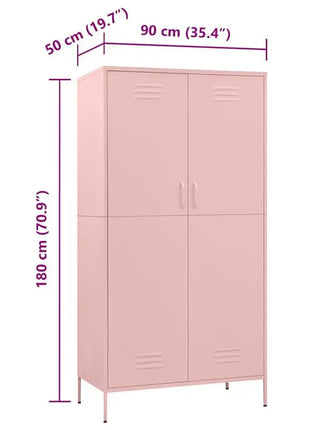 Armadio, rosa, 90x50x180 cm, in acciaio