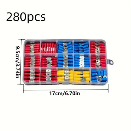 SN-02C Strumento di crimpatura manuale 0.5-2.5 mm² Pinza a cricchetto regolabile 280 pezzi Kit di assortimento