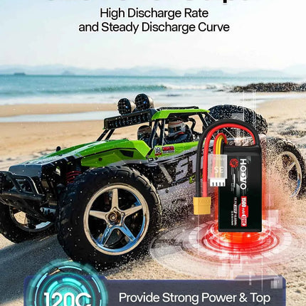 HOOVO 3S Lipo Battery 11.1V 120C 1500 mAh Graphene Battery with XT60 Plug for FPV Racing Drone Helicopter Airplane RC Boat Car