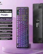 AULA F108 PRO Mechanical Keyboard Custom 100% Layout RGB Backlight Wireless Bluetooth Hifi Switch Gaming Keyboard