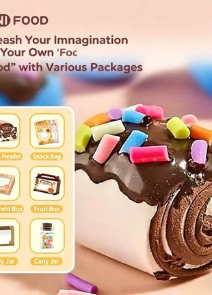 Ultra Lightweight Clay Mini Food Kit, DIY Micro Cake Shape Fridge Magnets Set for Girls, Gift Art Material