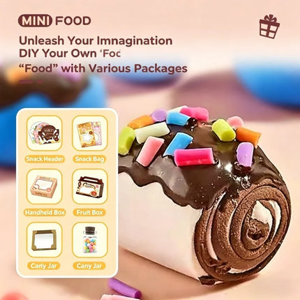 Kit Mini Alimenti in Argilla Ultra Leggera, Set di Magneti per Frigorifero a Forma di Micro Torte Fai-da-Te per Ragazze, Materiale Artistico Regalo