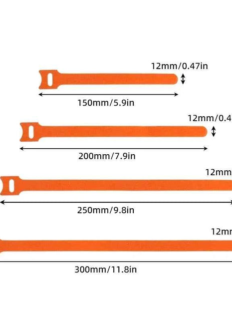 Fascette per cavi rilasciabili Organizzatore di cavi Arancione 150 200 250 mm Cinghie con gancio in nylon Avvolgere Zip Bundle Fasciatura Fascetta Fissaggio in plastica