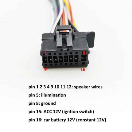 Cablaggio Radio cavo di cablaggio a 16 Pin Plug and Play per Pioneer Car Stereo Aftermarket Head Unit Wire
