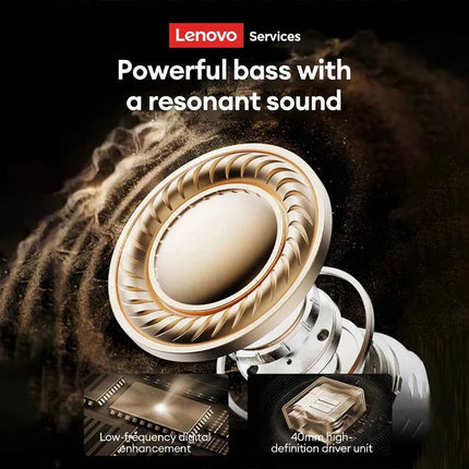 NEW Lenovo LES-107 Wireless Bluetooth 6.0 Headset Dolby Surround Sound Gaming Headphones AUX Wired Foldable Headset 26H Playtime
