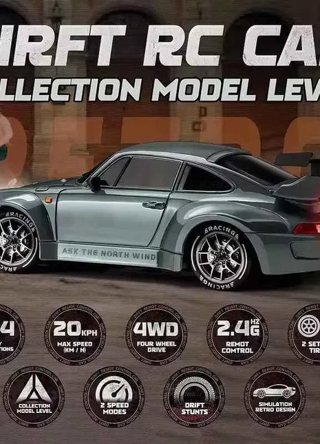 New 4WD Remote Control Drift Car Full Size 1:24 Mini Remote Control Racing Car Model 2.4G Radio High Speed RC Car Boy Toy Gift