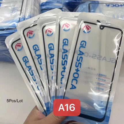 5 pezzi schermo frontale in vetro + OCA per Samsung Galaxy S25 S24 S23 S22 Plus S23fe A16 A06 A35 A55 A06s A26 A36 A24 A56LCD vetro esterno