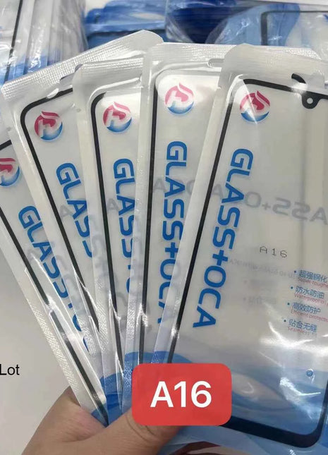 5 pezzi schermo frontale in vetro + OCA per Samsung Galaxy S25 S24 S23 S22 Plus S23fe A16 A06 A35 A55 A06s A26 A36 A24 A56LCD vetro esterno