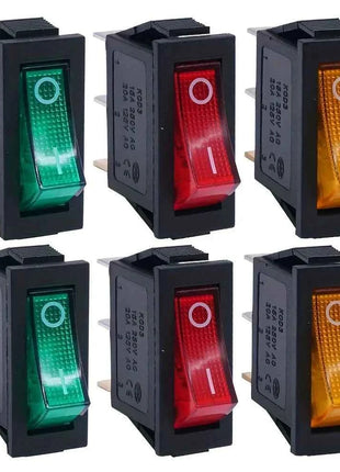 8 pezzi AC 250 V/15 A, 125 V/20 A LED illuminato On/Off SPST 3 pin 2 posizioni Mini barca interruttore a levetta a bilanciere a scatto per la casa fai da te