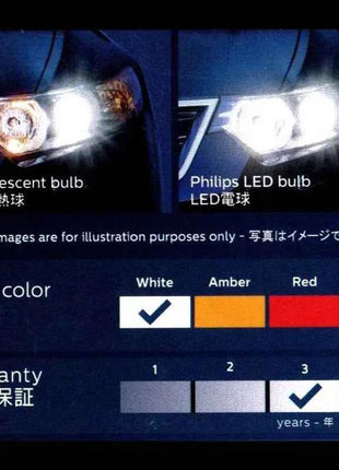 Philips LED T10 W5W Ultinon Pro6000 6800K 6000K Style White 80W Super Bright Signal Interior Light Door Readling Lamps 11961, 2x