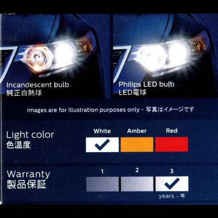 Philips LED T10 W5W Ultinon Pro6000 6800K 6000K Style White 80W Super Bright Signal Interior Light Door Readling Lamps 11961, 2x