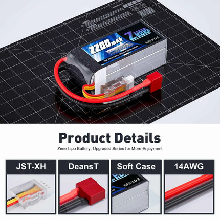 2pcs Zeee 3S 2200mAh Shorty Lipo Battery 11.1V 50C with T/XT60 Plug for RC Car Truck Drone Airplane FPV RC Hobby Models Parts