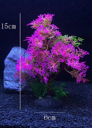 Artificial Aquarium Decor Plants Water Weeds Ornament Aquatic Fish Tank Simulation Grass Flower Decoration Accessories