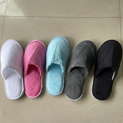 5 paia/lotto uomo donna usa e getta hotel pantofole per gli ospiti scivoli in cotone casa viaggio SPA pantofola ospitalità economici indoor slip-on