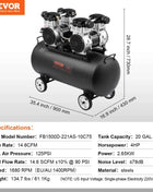 SucceBuy Air Compressor 750W/1450W/3000W Oil Free Air Compressor Quiet Portable Compressor Pump for Auto Repair Tire Inflation