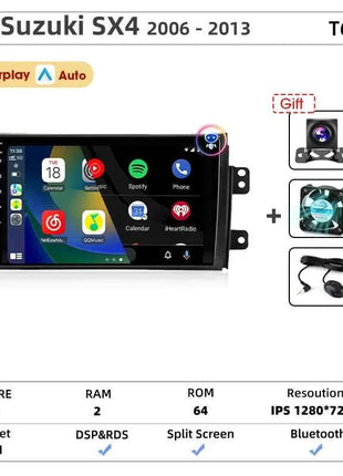 Srnubi Car Radio For Suzuki SX4 Cross 2006-2013 For Fiat Sedici Carplay Android Auto Radio Multimedia Player 4G Wifi GPS 2 Din