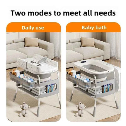 Portable Foldable Baby Diaper Changing Station with Adjustable Height Non Slip Base Storage Shelf Newborn Care Table