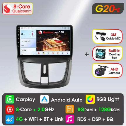Android Wireless Carplay Car Radio for Peugeot 207 CC 207CC 2006-2015 Multimedia Player 2Din Navigation Stereo Head Unit Auto