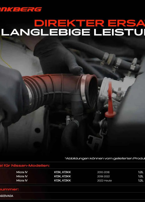 Frankberg 1x Filtro dell'aria con tubo di aspirazione per Nissan Micra IV K13 1.2L Bj dal 2010 144603VA1A 144603VA0A